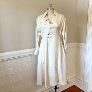 LOROD Silk Hourglass Midi Dress, Bridal Reception Dress